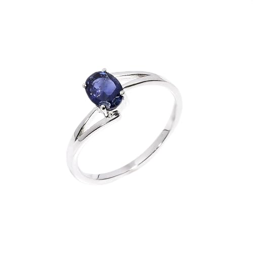 925 Sterling Silber Ring mit heilendem Naturstein Iolith Oval Form Ring für Frauen-Männer Solitiare Verlobungsring handgemachter Ring R-145-24-P von HIMALYA QUARTZ