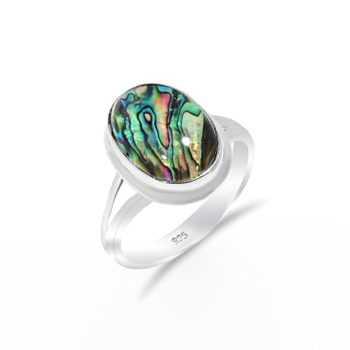 Abalon Shall Ring für Frauen Heilender Naturstein Handarbeit 925 Sterling Silber Edelstein Ring Herren Verlobungsring zierlicher stylischer Schmuckring RH-06-ABLS-3.5 Abalon Shall Ring für Frauen Heilender Naturstein Handarbeit 925 Sterling Silber Edelstein Ring Herren Verlobungsring zierlicher stylischer Schmuckring RH-06-ABLS-3.5 von HIMALYA QUARTZ