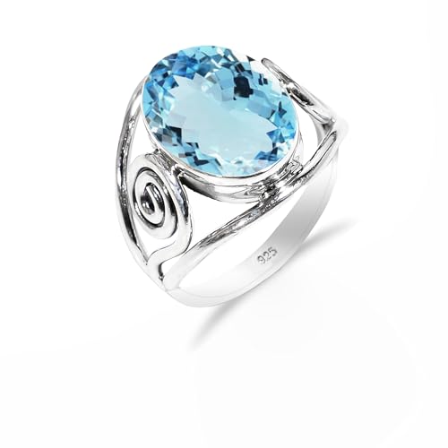 Blauer Topas Ring für Frauen Heilstein Handarbeit 925 Sterling Silber Edelstein Ring Herren Verlobungsring zierlicher stylischer Schmuckring RH-01-BT-7,5 Blauer Topas Ring für Frauen Heilstein Handarbeit 925 Sterling Silber Edelstein Ring Herren Verlobungsring zierlicher stylischer Schmuckring RH-01-BT-7,5 von HIMALYA QUARTZ
