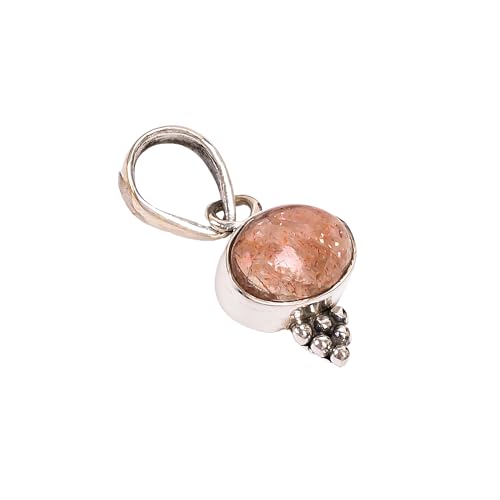 Damen Anhänger 925 Sterling Silber Anhänger Halskette 100% natürlicher Sonnenstein Anhänger echter Edelstein Anhänger oval 6x8 MM Anhänger minimalistisches Design Boho Anhänger SP06-SONS Damen Anhänger 925 Sterling Silber Anhänger Halskette 100% natürlicher Sonnenstein Anhänger echter Edelstein Anhänger oval 6x8 MM Anhänger minimalistisches Design Boho Anhänger SP06-SONS von HIMALYA QUARTZ