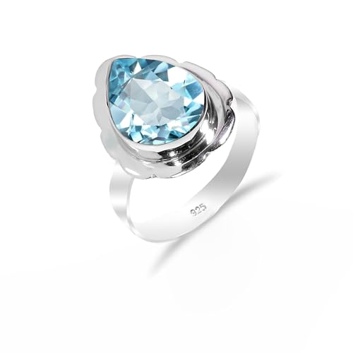 Damen Edelsteinring 925 Sterling Silber Ring mit blauem Topas Edelstein Naturring Verlobungsring für Sie Herrenring Handgefertigter Ring für Männer RH-03-BT-8,5 Damen Edelsteinring 925 Sterling Silber Ring mit blauem Topas Edelstein Naturring Verlobungsring für Sie Herrenring Handgefertigter Ring für Männer RH-03-BT-8,5 von HIMALYA QUARTZ
