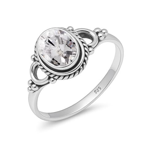 Damen Ring Natur Kristall Cab Edelstein 925 Sterling Silber Handarbeit 6x8mm Oval Hochzeit Vintage Ring HQ-NH04-CYSLCB-3.5 von HIMALYA QUARTZ