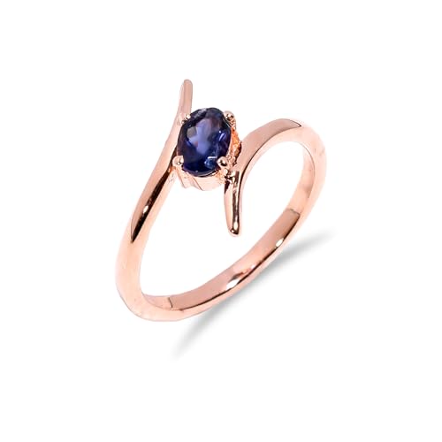 Damenring, 925 Sterling Silber Ring mit ovaler Form Herren Jahrestag Ehering Natürlicher Iolith Edelstein Ring R-094-24-P von HIMALYA QUARTZ