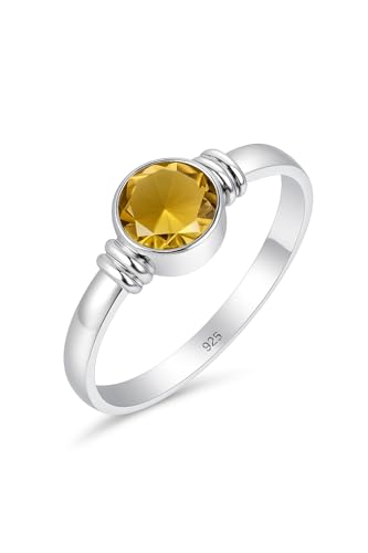 Damenring 925 Sterling Silber - Citrin - Amethyst - Blautopas - Larimar Natursteinring - Herren Statement Ring - Vintage Ring Schmuck RB-05-CTRN-9 von HIMALYA QUARTZ