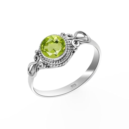 Edelsteinring, 925 Sterling Silber Ring für Frauen Männer 100% natürlicher Peridot Steinring Statement elegantes Design rund 6 mm, Ring zur Verlobung NH26-PRDT-10.5 Edelsteinring, 925 Sterling Silber Ring für Frauen Männer 100% natürlicher Peridot Steinring Statement elegantes Design rund 6 mm, Ring zur Verlobung NH26-PRDT-10.5 von HIMALYA QUARTZ