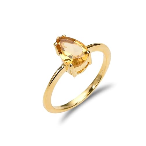 Edelsteinring 925 Sterling Silber Natürlicher Citrin Ring für Frauen Männer Birnenform 6x9mm Ring Vintage Handgefertigter Statement Ring R-194-24-Gelbgold-5,5 Edelsteinring 925 Sterling Silber Natürlicher Citrin Ring für Frauen Männer Birnenform 6x9mm Ring Vintage Handgefertigter Statement Ring R-194-24-Gelbgold-5,5 von HIMALYA QUARTZ