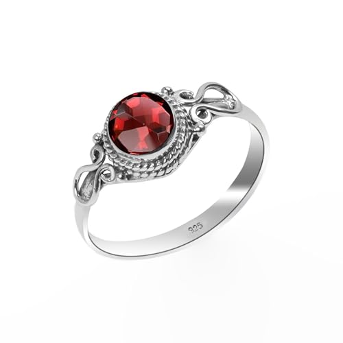 Granat Ring 925 Sterling Silber 100% Natürlicher Edelstein Ring, Statement Herren-Damen Ring Vintage Boho Handarbeit Ring Runde Form 6 mm Verlobungsring NH26-GRNT-12 Granat Ring 925 Sterling Silber 100% Natürlicher Edelstein Ring, Statement Herren-Damen Ring Vintage Boho Handarbeit Ring Runde Form 6 mm Verlobungsring NH26-GRNT-12 von HIMALYA QUARTZ
