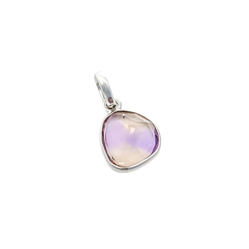 HIMALYA QUARTZ Ametrin facettierter Rosenschliff, freie Form, verschiedene Formen, Edelstein, 925er Sterlingsilber, winziger Charm, minimalistischer Anhänger für Damen, Silber HIMALYA QUARTZ Ametrin facettierter Rosenschliff, freie Form, verschiedene Formen, Edelstein, 925er Sterlingsilber, winziger Charm, minimalistischer Anhänger für Damen, Silber von HIMALYA QUARTZ