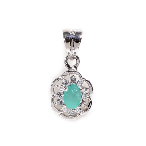 HIMALYA QUARTZ Anhänger Schmuck Silber 925 Reinheit handgefertigt Halskette Anhänger für Frauen zarten stilvollen Anhänger für Verlobung, Jahrestag SP-8956-Smaragd HIMALYA QUARTZ Anhänger Schmuck Silber 925 Reinheit handgefertigt Halskette Anhänger für Frauen zarten stilvollen Anhänger für Verlobung, Jahrestag SP-8956-Smaragd von HIMALYA QUARTZ