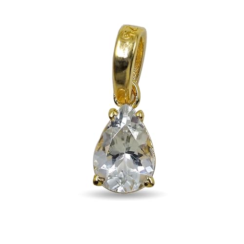 HIMALYA QUARTZ Aquamarin 925 Sterling Silber Edelstein Charm Anhänger für Frauen -7x10mm Birnenform handgefertigter Anhänger für Frauen HIMALYA QUARTZ Aquamarin 925 Sterling Silber Edelstein Charm Anhänger für Frauen -7x10mm Birnenform handgefertigter Anhänger für Frauen von HIMALYA QUARTZ