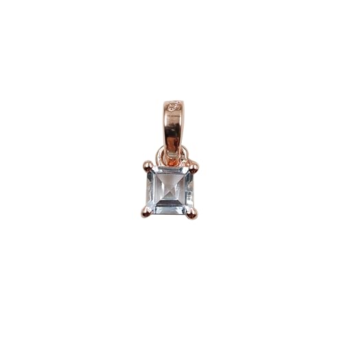 HIMALYA QUARTZ Aquamarin-Anhänger mit Geburtsstein, 925er Sterlingsilber, Edelstein-Anhänger für Sie, 5 mm, quadratische Charm-Halskette für Frauen HIMALYA QUARTZ Aquamarin-Anhänger mit Geburtsstein, 925er Sterlingsilber, Edelstein-Anhänger für Sie, 5 mm, quadratische Charm-Halskette für Frauen von HIMALYA QUARTZ