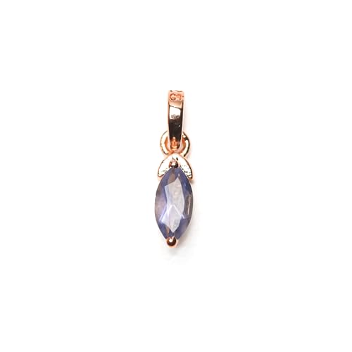 HIMALYA QUARTZ Blauer Steinanhänger 925 Silber für Frauen natürlicher Heilsteinanhänger zarte Hochzeits-Verlobungsanhänger-Halskette IP-020-24-Roségold HIMALYA QUARTZ Blauer Steinanhänger 925 Silber für Frauen natürlicher Heilsteinanhänger zarte Hochzeits-Verlobungsanhänger-Halskette IP-020-24-Roségold von HIMALYA QUARTZ