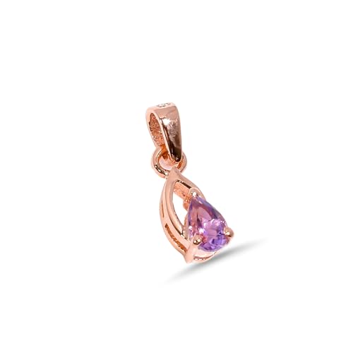 HIMALYA QUARTZ Damen Anhänger 925 Sterling Silber Naturstein Amethyst Edelstein Birnenform Schliffstein Charm Anhänger SP23-96-24-Roségold HIMALYA QUARTZ Damen Anhänger 925 Sterling Silber Naturstein Amethyst Edelstein Birnenform Schliffstein Charm Anhänger SP23-96-24-Roségold von HIMALYA QUARTZ