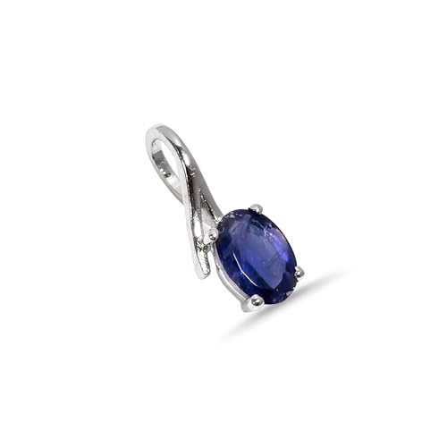 HIMALYA QUARTZ Damen Anhänger 925 Sterling Silber Naturstein Iolith Edelstein Oval Form Schliffstein Charm Anhänger SP16-24-24-Silber HIMALYA QUARTZ Damen Anhänger 925 Sterling Silber Naturstein Iolith Edelstein Oval Form Schliffstein Charm Anhänger SP16-24-24-Silber von HIMALYA QUARTZ