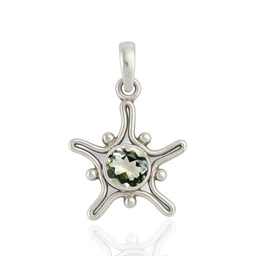 HIMALYA QUARTZ Echter grüner Amethyst 7mm rund Damen Zarter handgemachter Vintage minimalistischer Anhänger für Frauen HIMALYA QUARTZ Echter grüner Amethyst 7mm rund Damen Zarter handgemachter Vintage minimalistischer Anhänger für Frauen von HIMALYA QUARTZ