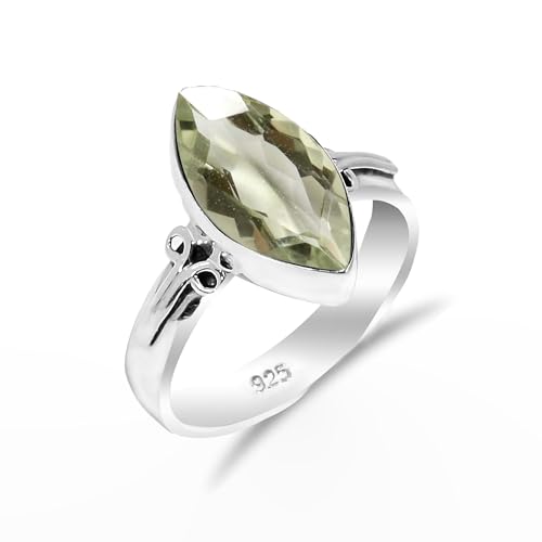 HIMALYA QUARTZ Grüner Amethyst-Edelstein, 925er Sterlingsilber, handgefertigt, Solitär, traditioneller Verlobungsring für Damen und Herren, RH-05-GRNAMT-10.5 HIMALYA QUARTZ Grüner Amethyst-Edelstein, 925er Sterlingsilber, handgefertigt, Solitär, traditioneller Verlobungsring für Damen und Herren, RH-05-GRNAMT-10.5 von HIMALYA QUARTZ