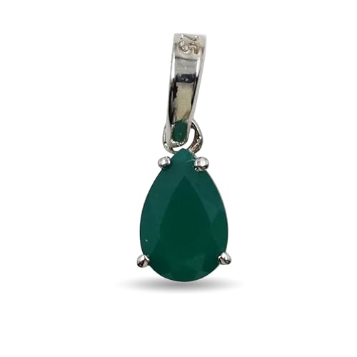 HIMALYA QUARTZ Grüner Onyx 925 Sterling Silber Edelstein Charm Anhänger für Frauen -6x9mm Birnenform handgefertigter Anhänger für Frauen HIMALYA QUARTZ Grüner Onyx 925 Sterling Silber Edelstein Charm Anhänger für Frauen -6x9mm Birnenform handgefertigter Anhänger für Frauen von HIMALYA QUARTZ