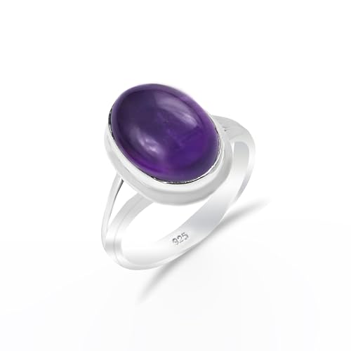 HIMALYA QUARTZ Ring Damen Silber 925 Mit Stein Amethyst Edelstein, handgefertigter Statement Schmuck Herren Ring RH-06-AMTST-11.5 HIMALYA QUARTZ Ring Damen Silber 925 Mit Stein Amethyst Edelstein, handgefertigter Statement Schmuck Herren Ring RH-06-AMTST-11.5 von HIMALYA QUARTZ