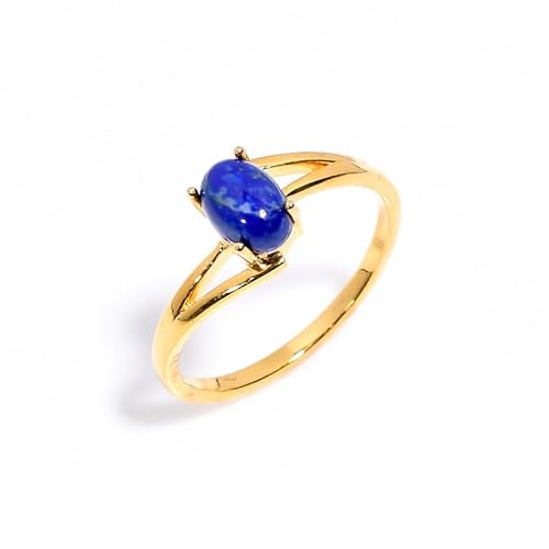 Lapislazuli Oval Form 925 Sterling Silber, für Frauen Männer, handgemachter Ring, Natürlicher Edelstein Hochzeitstag R-139-24-P von HIMALYA QUARTZ