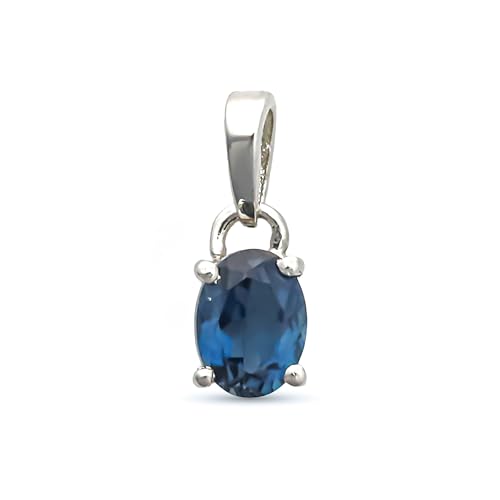HIMALYA QUARTZ London Blue Topas Edelstein 925 Sterling Silber Boho Charm Oval Cut 5x7mm Form Silber Anhänger Für Frauen Schmuck SP-639 HIMALYA QUARTZ London Blue Topas Edelstein 925 Sterling Silber Boho Charm Oval Cut 5x7mm Form Silber Anhänger Für Frauen Schmuck SP-639 von HIMALYA QUARTZ