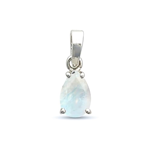 HIMALYA QUARTZ Mondstein Edelstein 925 Sterling Silber Boho Charm Birnenschliff 6x9mm Form Silber Anhänger Für Frauen Schmuck SP-619 HIMALYA QUARTZ Mondstein Edelstein 925 Sterling Silber Boho Charm Birnenschliff 6x9mm Form Silber Anhänger Für Frauen Schmuck SP-619 von HIMALYA QUARTZ