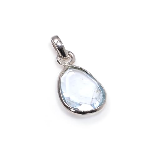 HIMALYA QUARTZ Moos Aqua Facettierter Rosenschliff Freiform Verschiedene Formen Edelstein 925 Sterling Silber Winziger Charm Minimalistischer Anhänger für Damen-Silber HIMALYA QUARTZ Moos Aqua Facettierter Rosenschliff Freiform Verschiedene Formen Edelstein 925 Sterling Silber Winziger Charm Minimalistischer Anhänger für Damen-Silber von HIMALYA QUARTZ