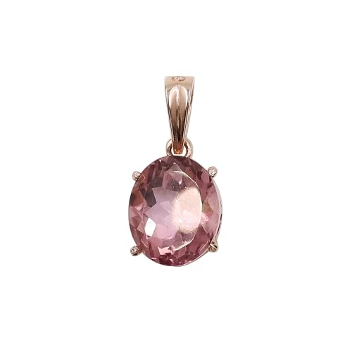 HIMALYA QUARTZ Morganit 925 Sterling Silber Edelstein Charm Anhänger für Frauen -10x12mm Oval Form Handgefertigter Anhänger für Frauen von HIMALYA QUARTZ