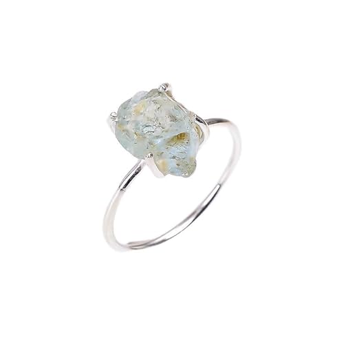 HIMALYA QUARTZ Natürlicher handgemachter Rohstein Aquamarin 925 Sterling Silber Ring für Frauen RR19-10 von HIMALYA QUARTZ