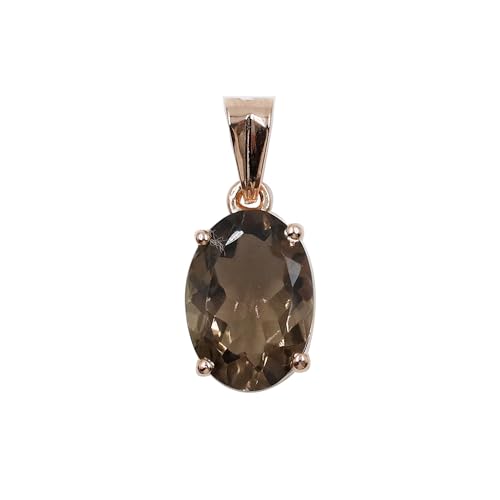 HIMALYA QUARTZ Rauchquarz-Geburtsstein-Anhänger, 925er Sterlingsilber, Edelstein-Anhänger für Sie, 12 x 16 mm, ovale Charm-Halskette für Frauen HIMALYA QUARTZ Rauchquarz-Geburtsstein-Anhänger, 925er Sterlingsilber, Edelstein-Anhänger für Sie, 12 x 16 mm, ovale Charm-Halskette für Frauen von HIMALYA QUARTZ