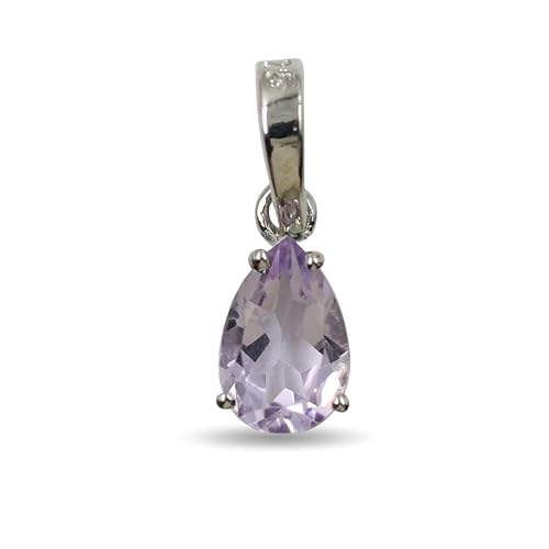 HIMALYA QUARTZ Rosa Amethyst 925 Sterling Silber Edelstein Charm Anhänger für Frauen -6x9mm Birnenform handgefertigter Anhänger für Frauen HIMALYA QUARTZ Rosa Amethyst 925 Sterling Silber Edelstein Charm Anhänger für Frauen -6x9mm Birnenform handgefertigter Anhänger für Frauen von HIMALYA QUARTZ