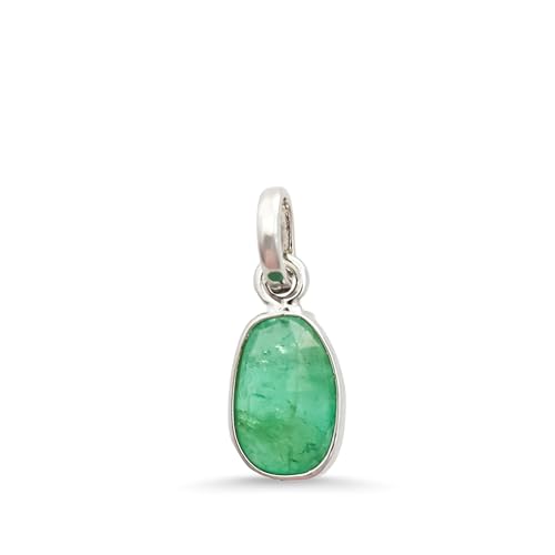 HIMALYA QUARTZ Smaragd facettiert Rosenschliff Freiform Verschiedene Formen Edelstein 925 Sterling Silber Winziger Charm Minimalistischer Anhänger für Damen-Silber von HIMALYA QUARTZ