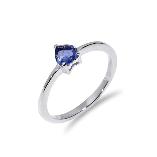 HIMALYA QUARTZ Verlobungsring Silber, Ring für Frauen-Männer Ehering mit Vintage Stil Iolith Naturstein Ring Handarbeit Ring R-033-24-4Silber von HIMALYA QUARTZ