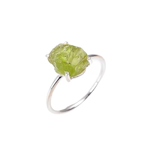 HIMALYA QUARZ Natürlicher Peridot Ring 925 Sterling Silber Handgefertigter Schmuck Ring Statement Schmuck RR06-11 von HIMALYA QUARTZ