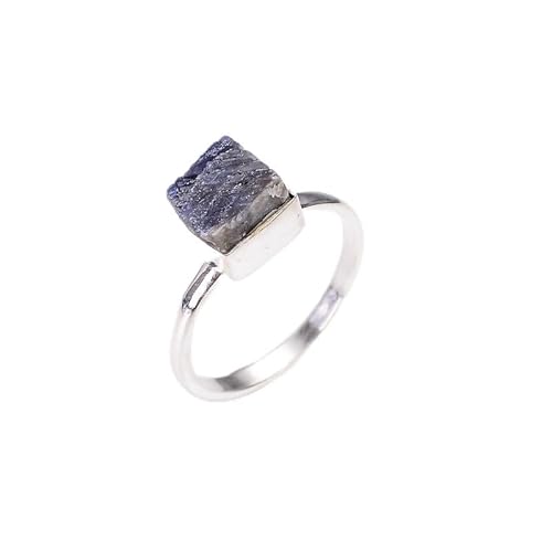HIMALYA-QUARZ Natürlicher handgemachter Rohstein Lapislazuli 925 Sterling Silber Ring für Frauen RR10-7 von HIMALYA QUARTZ
