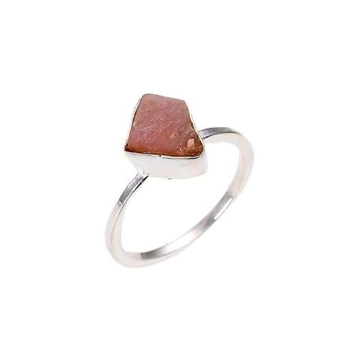 HIMALYA-QUARZ Natürlicher handgemachter Rohstein Rosa Opal 925 Sterling Silber Ring für Frauen RR28-3 von HIMALYA QUARTZ