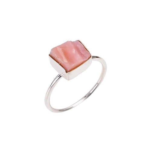 HIMALYA-QUARZ Natürlicher handgemachter Rohstein Rosa Opal 925 Sterling Silber Ring für Frauen RR31-4 von HIMALYA QUARTZ