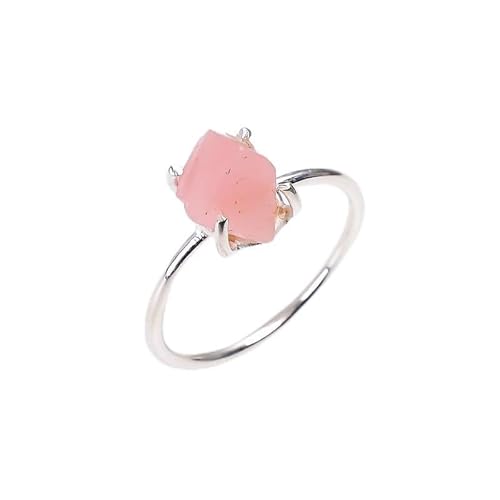 HIMALYA-QUARZ Natürlicher handgemachter Rohstein Rosa Opal 925 Sterling Silber Ring für Frauen RR34-11 von HIMALYA QUARTZ