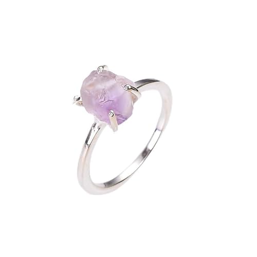 HIMALYA-QUARZ Roher Amethyst handgefertigter Ring aus 925er Sterlingsilber Roher Amethyst-Ring für Frauen und Mädchen RR08-10 von HIMALYA QUARTZ