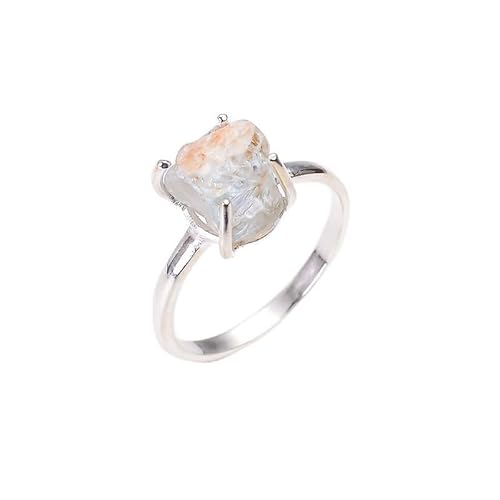 HIMALYA-QUARZ Roher Aquamarin handgefertigter Ring aus 925er Sterlingsilber Roher Aquamarin-Ring für Frauen und Mädchen RR17-4 von HIMALYA QUARTZ