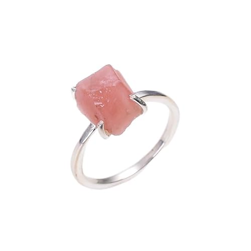 HIMALYA-QUARZ Roher rosa Opal handgefertigter Ring aus 925er Sterlingsilber Roher rosa Opal-Ring für Frauen und Mädchen RR32-9 von HIMALYA QUARTZ