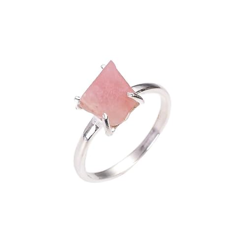 HIMALYA-QUARZ Roher rosa Opal handgefertigter Ring aus 925er Sterlingsilber Roher rosa Opal-Ring für Frauen und Mädchen RR35-12 von HIMALYA QUARTZ