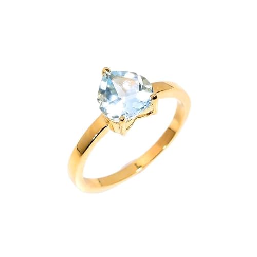 Heilender Edelsteinring 925 Sterling Silber Ring für Damen-Herren, Himmelblauer Topas Ring Natürlicher Geburtsstein Ring Valentinstag Versprechensring R-106-24-P von HIMALYA QUARTZ