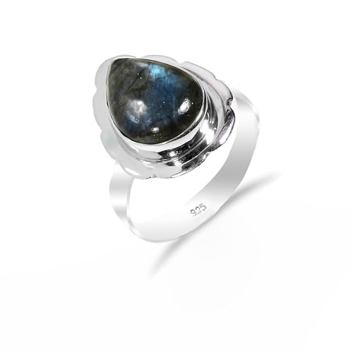 HIMALYA QUARTZ Damen Ring Silber 925 Mit Steinen Labradorit Natürlicher Edelstein Statement Handgefertigter Schmuck Manner Ring RH-03-LBRDT-9 HIMALYA QUARTZ Damen Ring Silber 925 Mit Steinen Labradorit Natürlicher Edelstein Statement Handgefertigter Schmuck Manner Ring RH-03-LBRDT-9 von HIMALYA QUARTZ