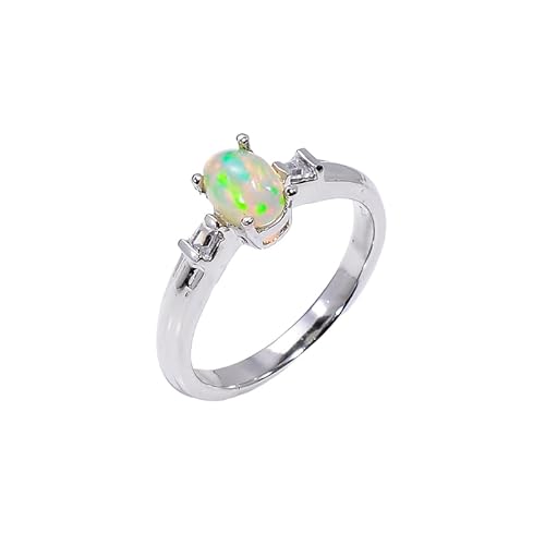 Himalya-Quarz-Ring aus 925er-Sterlingsilber mit äthiopischem Opal-Edelstein für Damen von HIMALYA QUARTZ