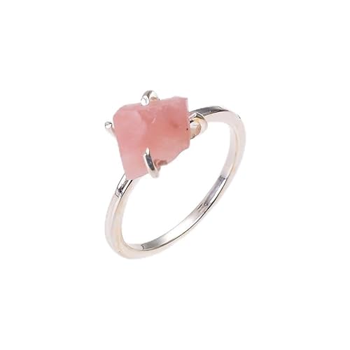 Himalya-Quarz-Ring mit natürlichem rosa Opal, 925er-Sterlingsilber, handgefertigter Schmuckring, Statement-Schmuck RR27-10 von HIMALYA QUARTZ