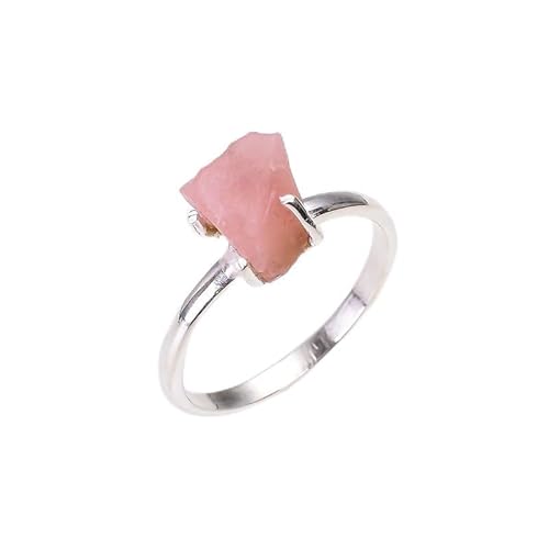 Himalya-Quarz-Ring mit natürlichem rosa Opal, 925er-Sterlingsilber, handgefertigter Schmuckring, Statement-Schmuck RR30-10 von HIMALYA QUARTZ