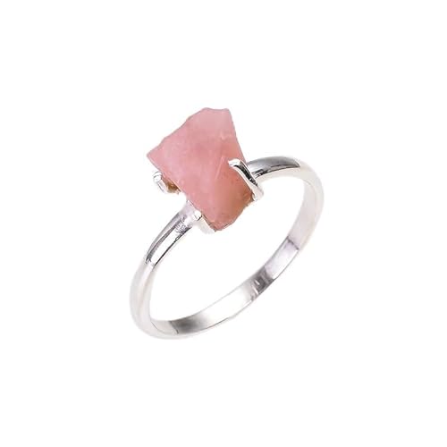 Himalya-Quarz-Ring mit natürlichem rosa Opal, 925er-Sterlingsilber, handgefertigter Schmuckring, Statement-Schmuck RR30-11 von HIMALYA QUARTZ