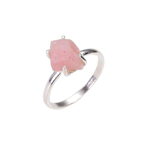 Himalya-Quarz-Ring mit natürlichem rosa Opal, 925er-Sterlingsilber, handgefertigter Schmuckring, Statement-Schmuck RR33-4 von HIMALYA QUARTZ