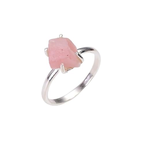 Himalya-Quarz-natürlicher rosa Opal-Ring 925 Sterlingsilber-handgemachter Schmuckring-Statement-Schmuck RR33-6 von HIMALYA QUARTZ