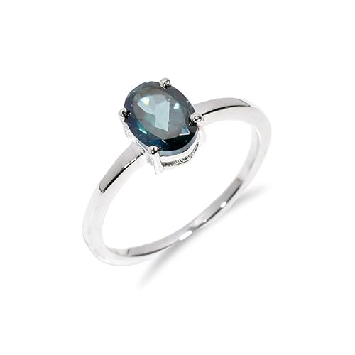 London Blautopas Natürlicher Ring, 925 Sterling Silber Ring, für Damen-Herren Oval Form zur Verlobung handgemachter R-083-24-P von HIMALYA QUARTZ